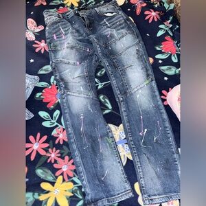 Distressed Paint Splatter Men’s Jeans